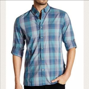 Blue John Varvatos XXL Slim Fit Roll Tab Shirt